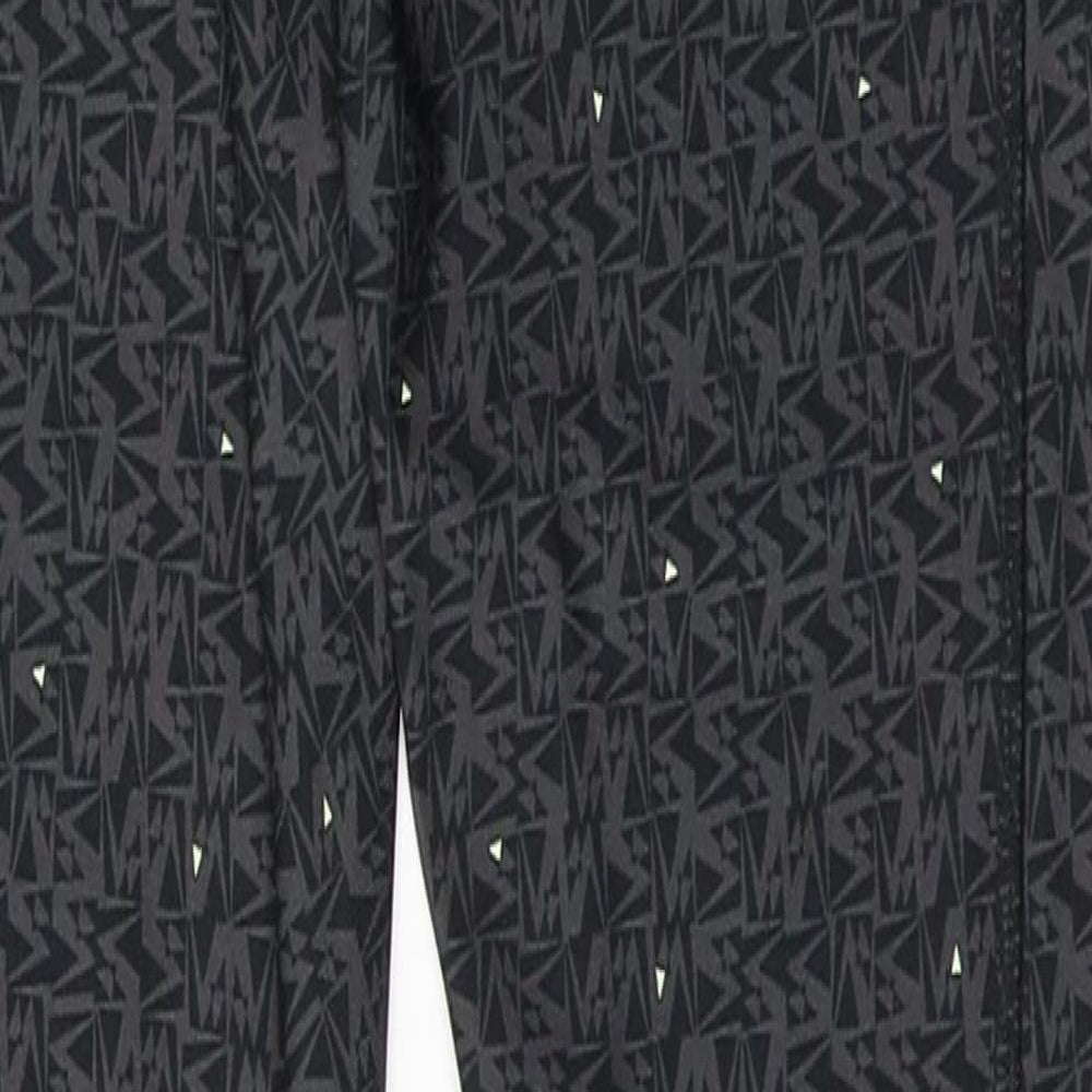 NEXT Womens Black Geometric Polyester Compression Leggings Size 6 L29 in Regular