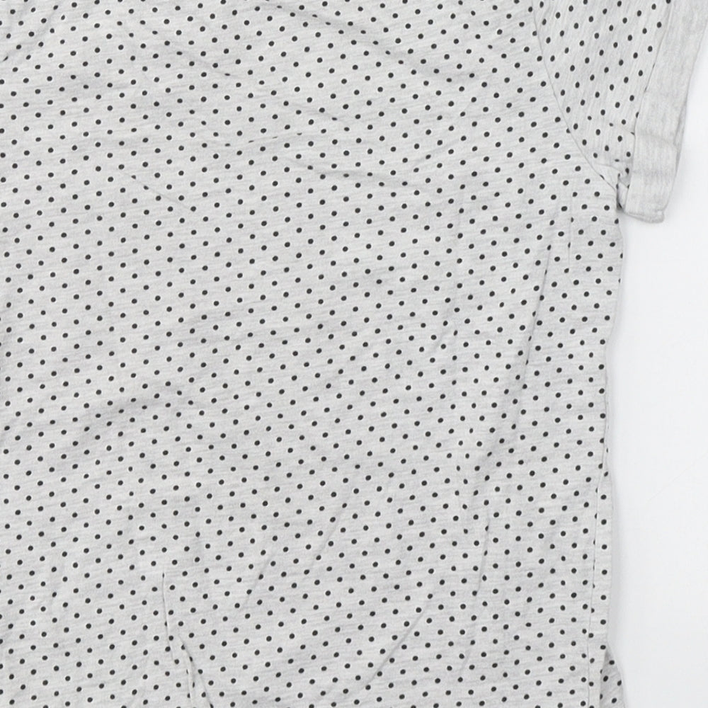 YD Girls Grey Spotted Cotton Basic T-Shirt Size 8-9 Years Round Neck - Today I will shine