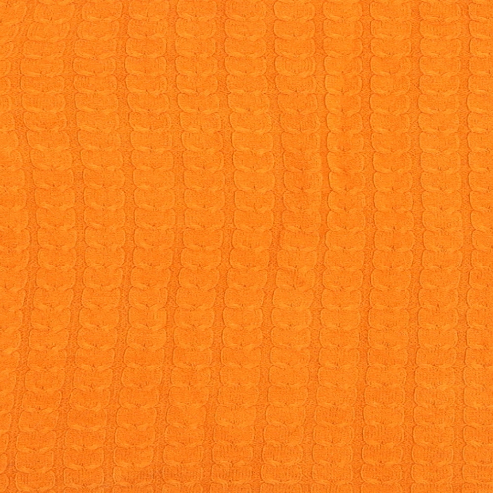 TU Womens Orange Round Neck Acrylic Pullover Jumper Size 8