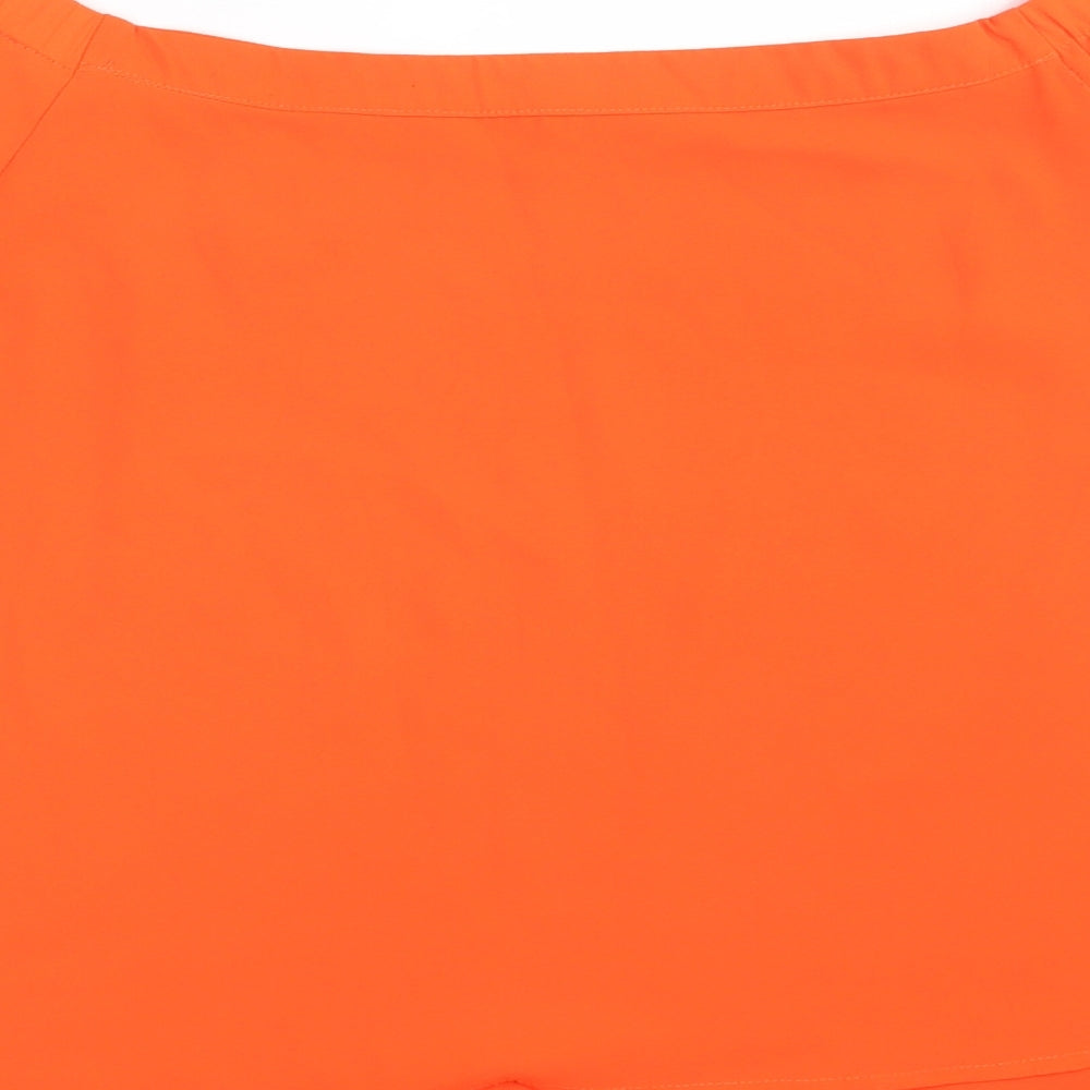 New Look Womens Orange Polyester Basic Blouse Size 14 Off the Shoulder
