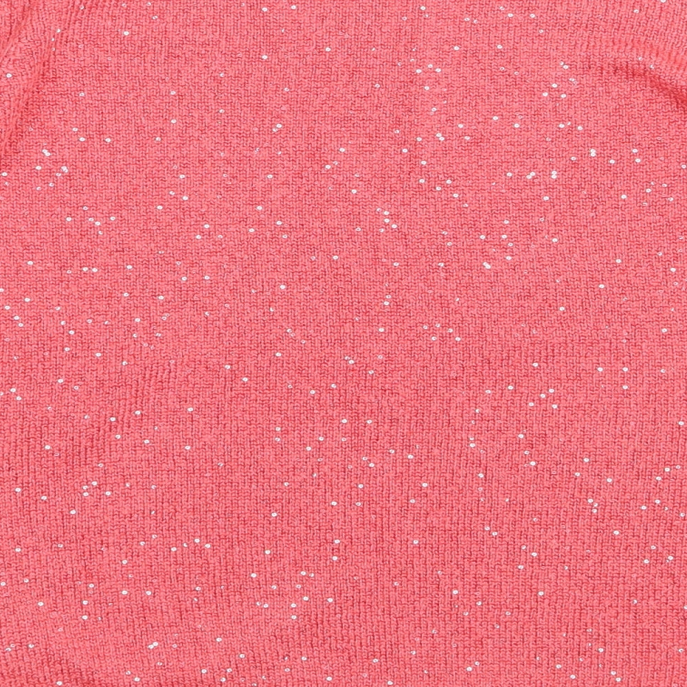 H&M Womens Pink Boat Neck Polyester Pullover Jumper Size M