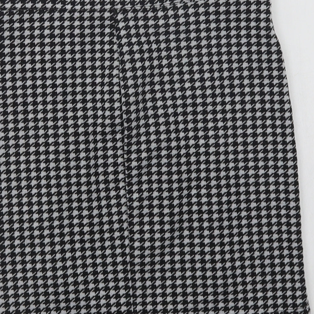 George Girls Black Houndstooth Polyester Straight & Pencil Skirt Size 11-12 Years Regular Zip