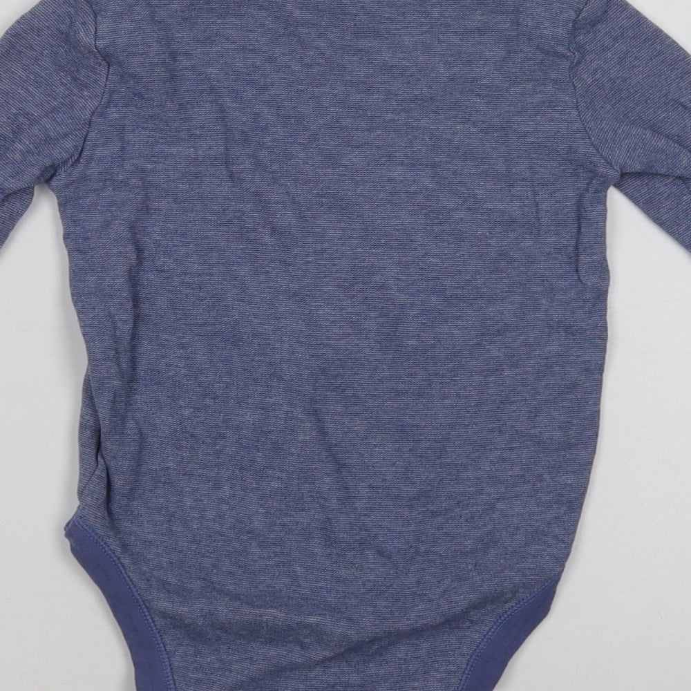 Dunnes Stores Girls Blue Cotton Bodysuit One-Piece Size 2-3 Years Snap