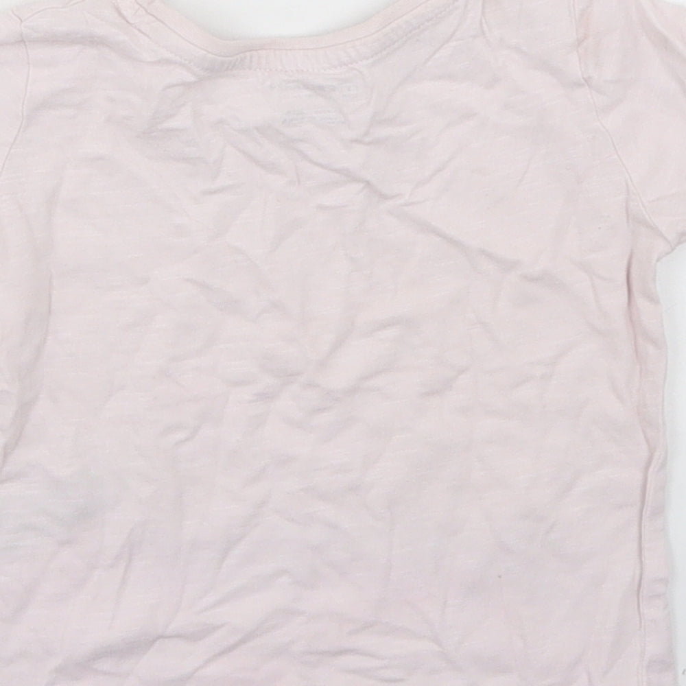 Primark Girls Pink Cotton Basic T-Shirt Size 12-18 Months Crew Neck - Daydreamer