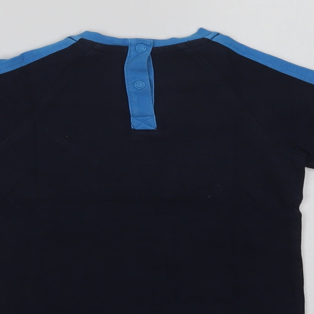 O'Neills Baby Blue Cotton Basic T-Shirt Size 12-18 Months Crew Neck Snap