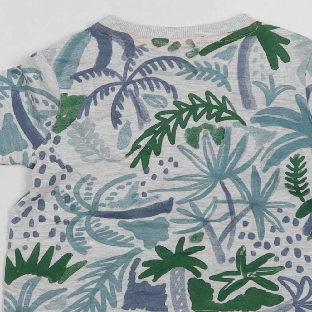 F&F Baby Grey Floral Cotton Camisole T-Shirt Size 12-18 Months Crew Neck - Future Hero