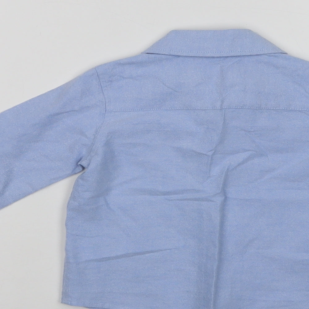 Primark Baby Blue Cotton Basic Button-Up Size 12-18 Months Collared Button