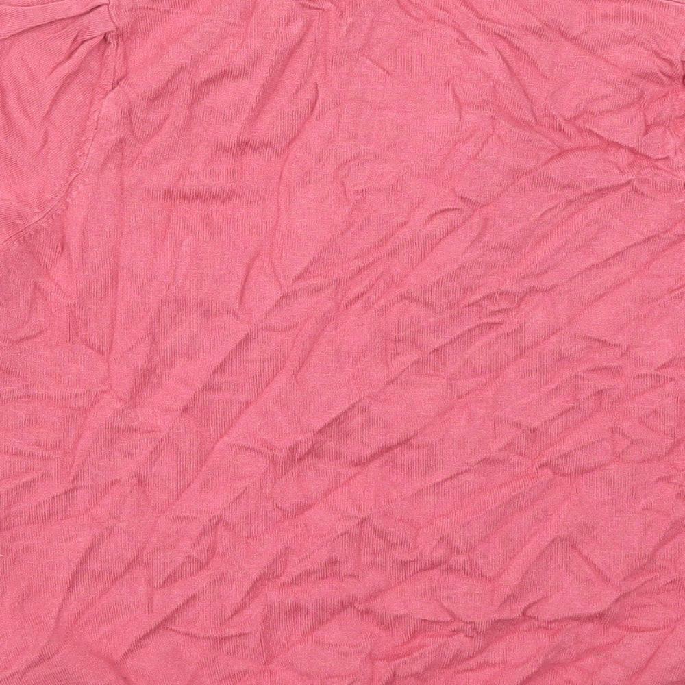 Marks and Spencer Womens Pink Collared Viscose Pullover Jumper Size 10