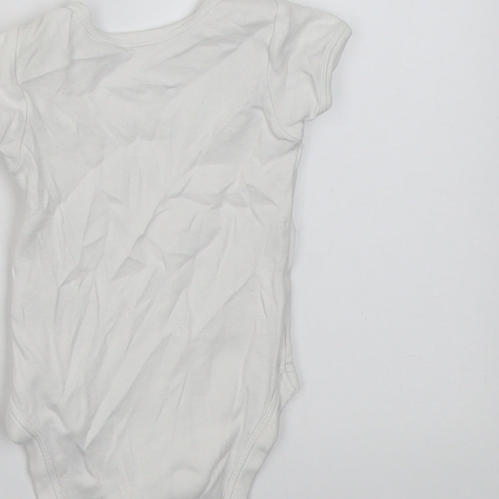 Dunnes Baby White Cotton Babygrow One-Piece Size 0-3 Months Button