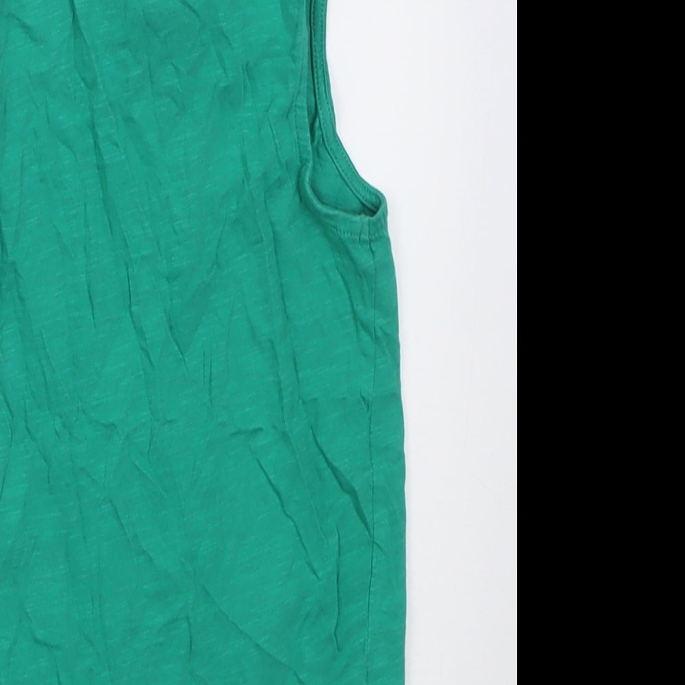 F&F Girls Green Cotton Basic Tank Size 2-3 Years Crew Neck Pullover