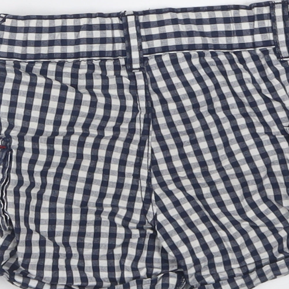 Babaluno Boys Blue Check Cotton Cropped Trousers Size 6-9 Months Button