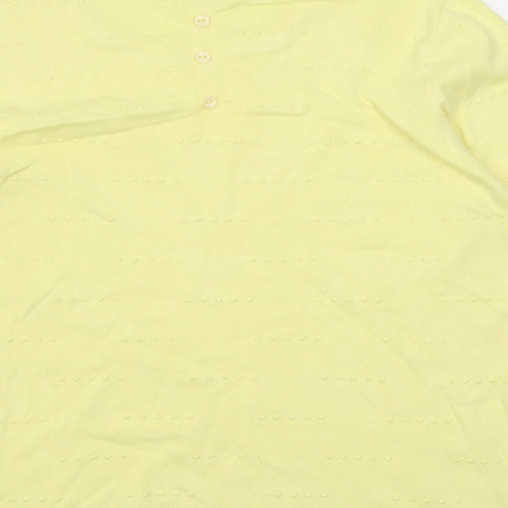 Lakeland Womens Yellow Crew Neck Viscose Pullover Jumper Size M