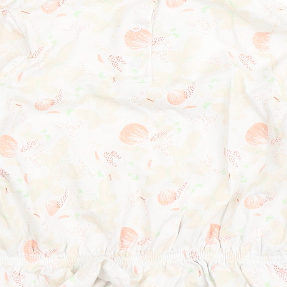 Vertbaudet Girls Ivory 100% Cotton Basic T-Shirt Size 2 Years Round Neck Pullover - Butterfly