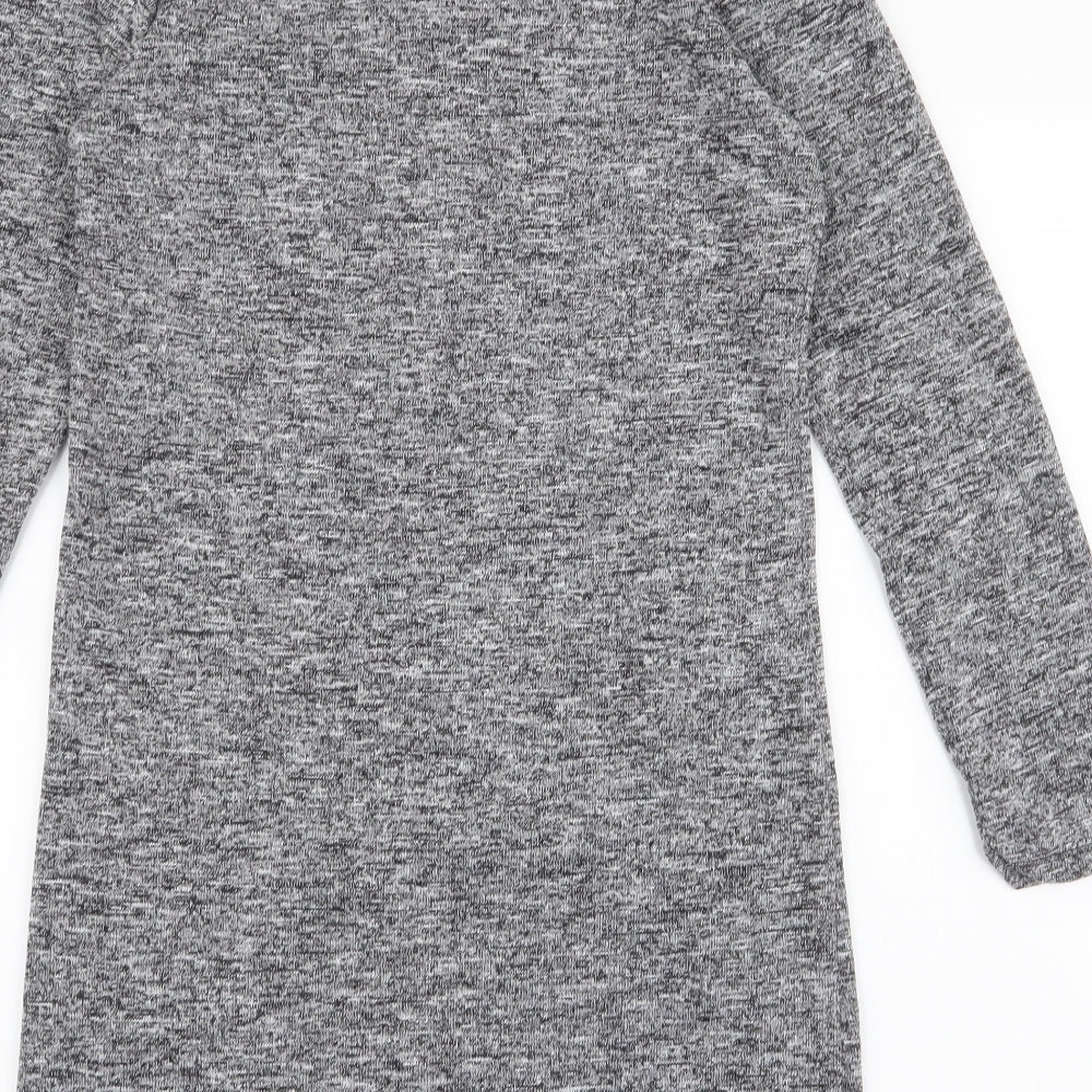 Zarra Gembos Womens Grey Polyester Jumper Dress Size 8 Round Neck Pullover - Shirt insert