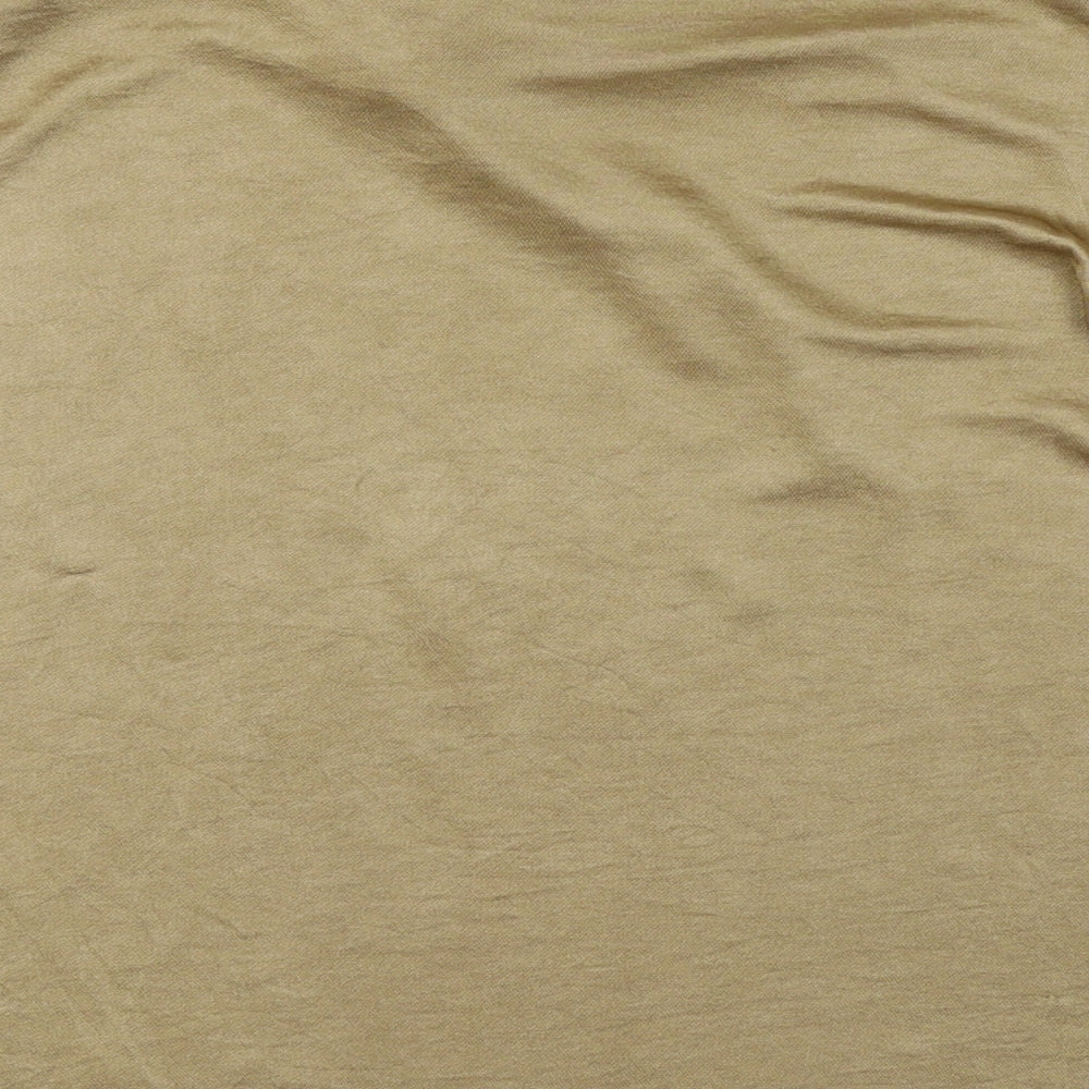 H&M Womens Gold Polyester Basic Blouse Size S Scoop Neck