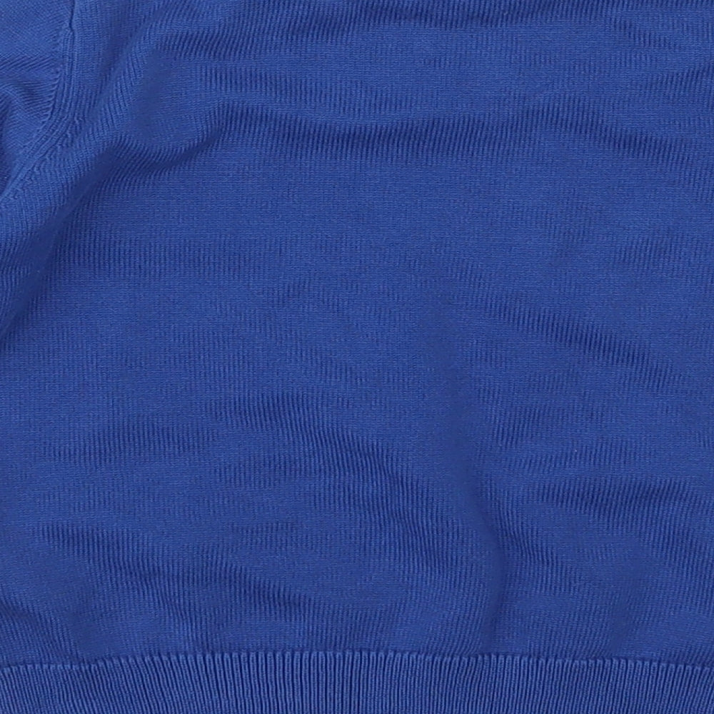 Marks and Spencer Boys Blue V-Neck 100% Cotton Pullover Jumper Size 3-4 Years Pullover