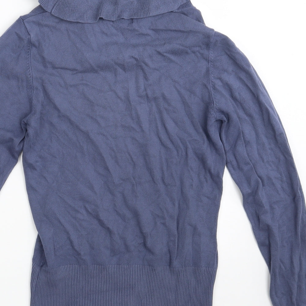 Florence & Fred Womens Blue High Neck Viscose Pullover Jumper Size 8