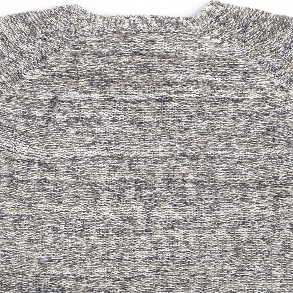 Soon Womens Beige Round Neck Cotton Pullover Jumper Size 14