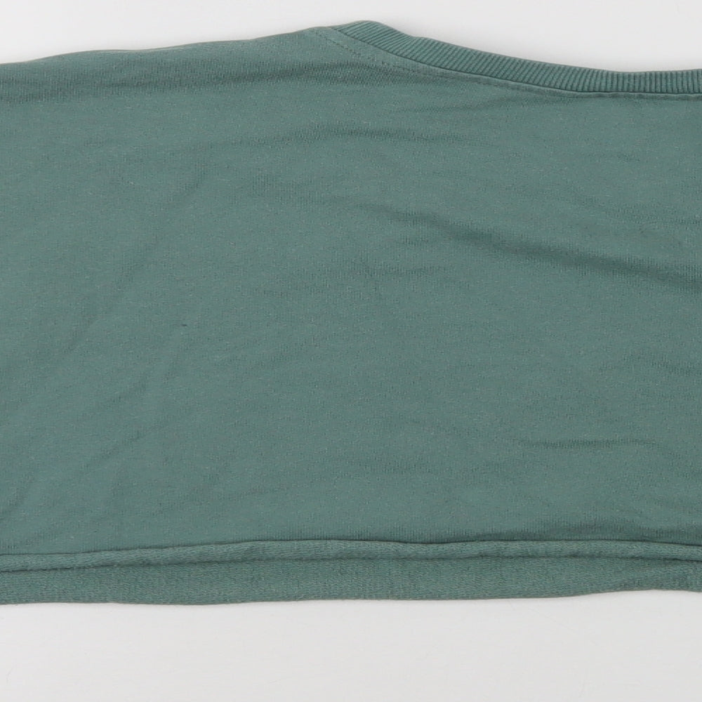 SheIn Womens Green Cotton Pullover Sweatshirt Size XL - Cropped