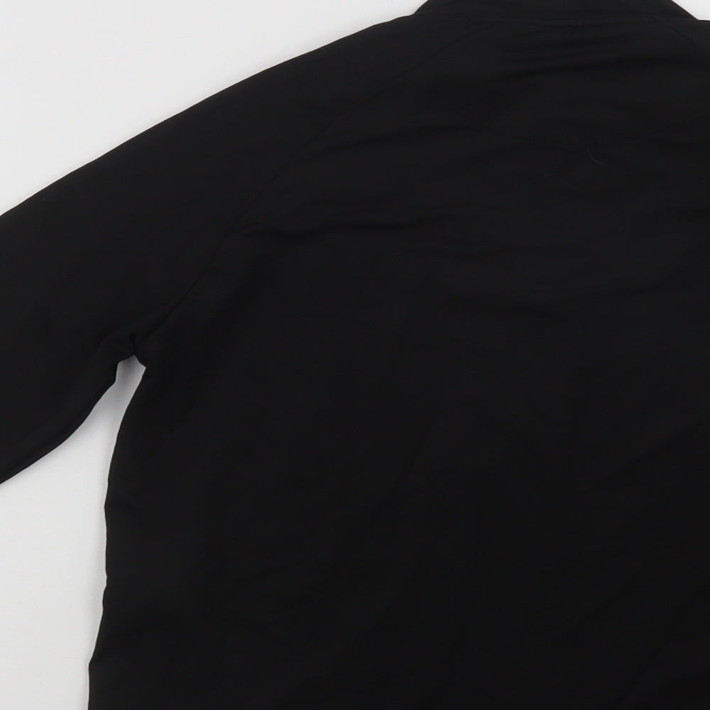 Boohoo Womens Black Polyester Henley Sweatshirt Size 10 Zip