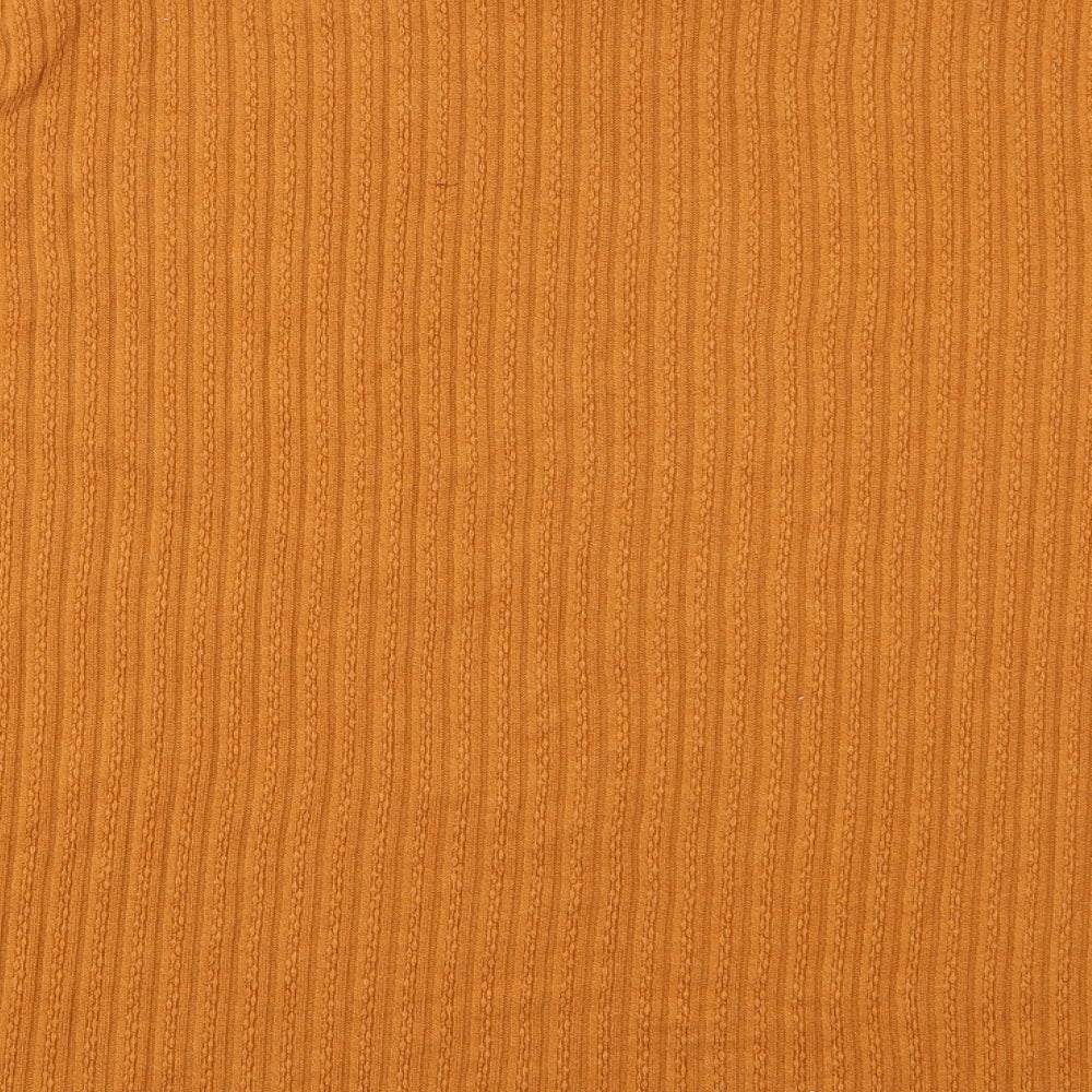 SheIn Womens Orange Round Neck Cotton Pullover Jumper One Size