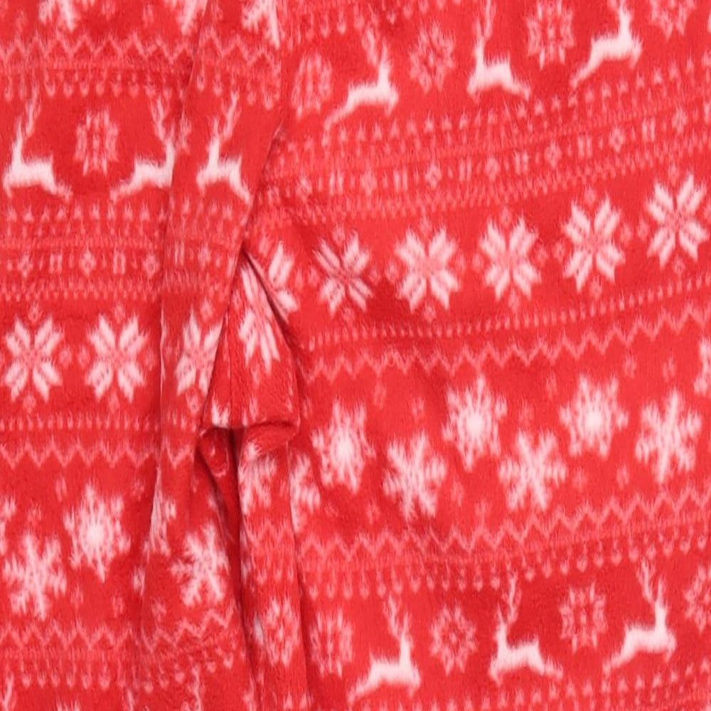 Studio Womens Red Geometric Polyester Trousers Size 16 L27 in Regular Drawstring - Pyjama Pants