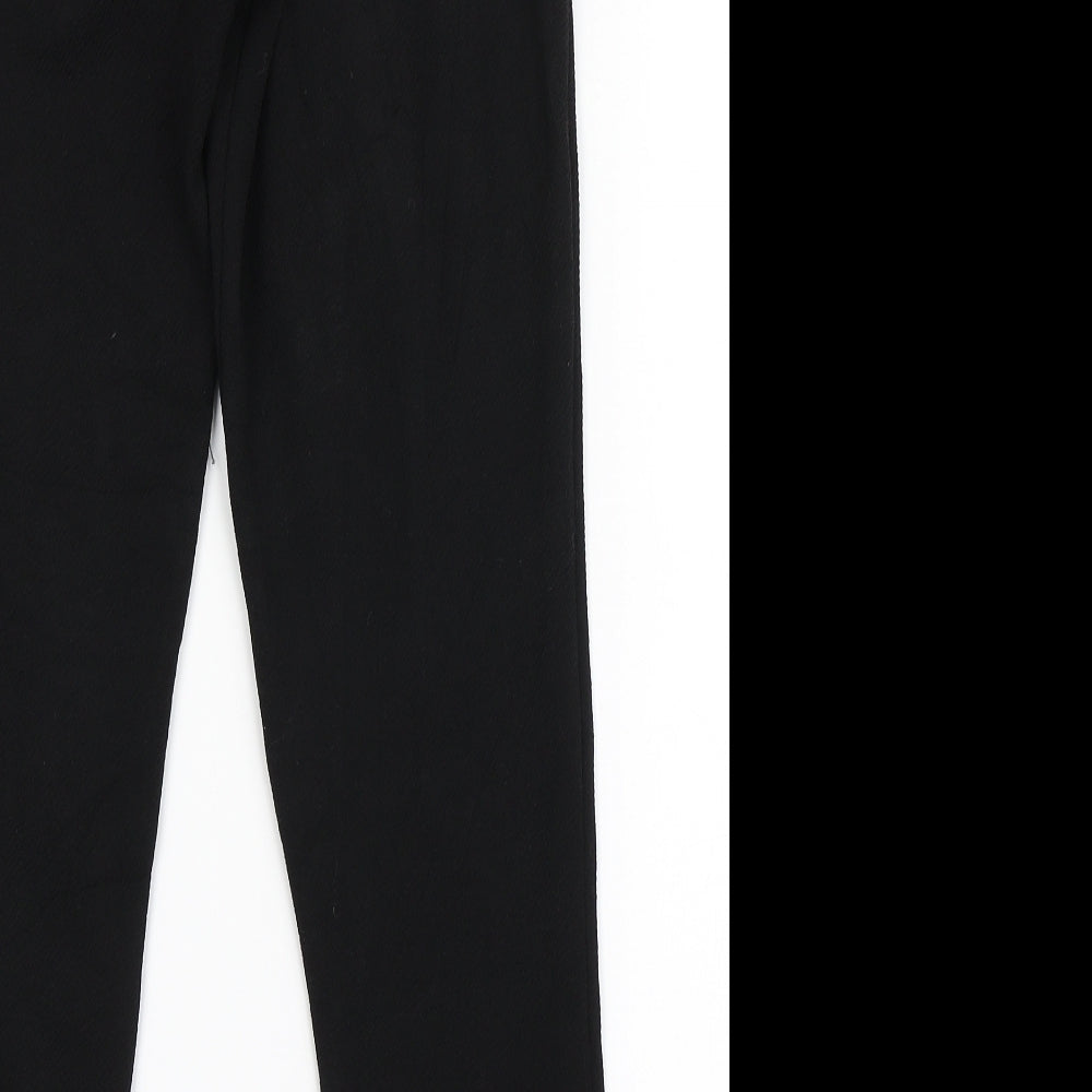 Boohoo Womens Black Polyester Trousers Size 10 L26 in Regular