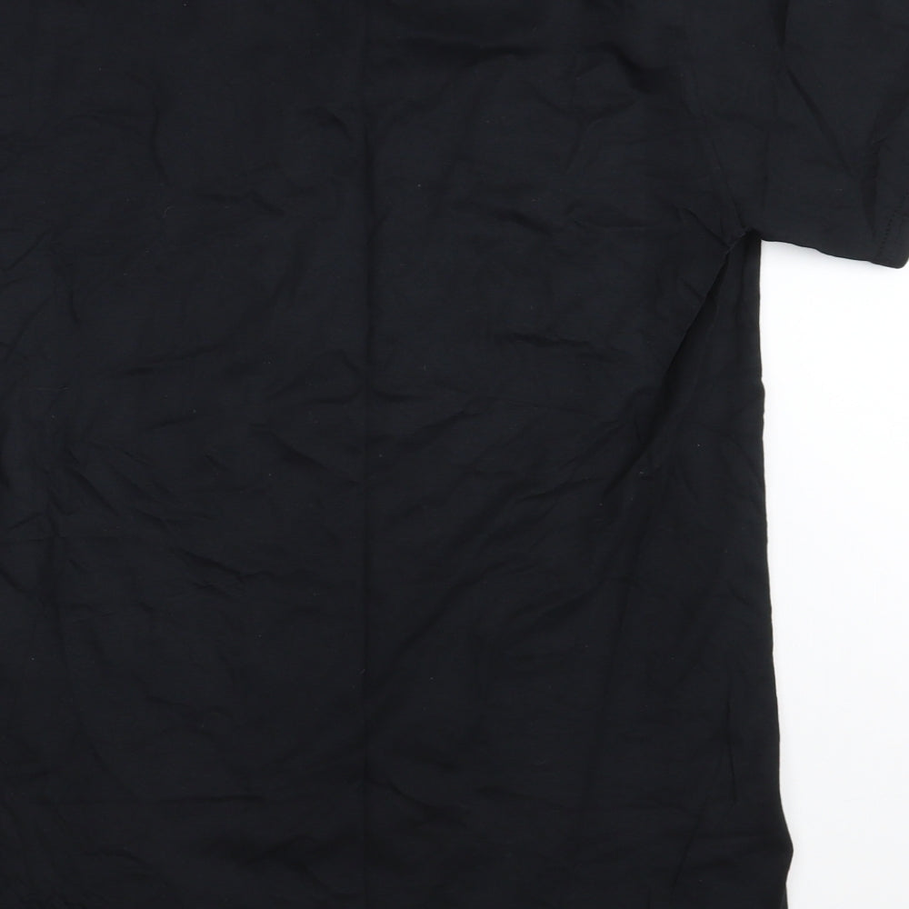 Gildan Mens Black Cotton T-Shirt Size M Crew Neck - HUF