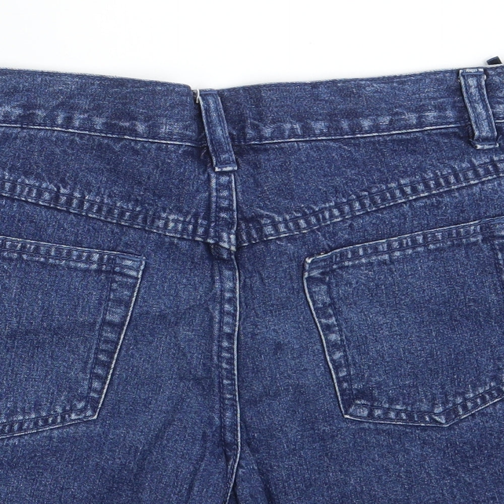 St. Bernard Girls Blue Floral 100% Cotton Hot Pants Shorts One Size Slim Zip