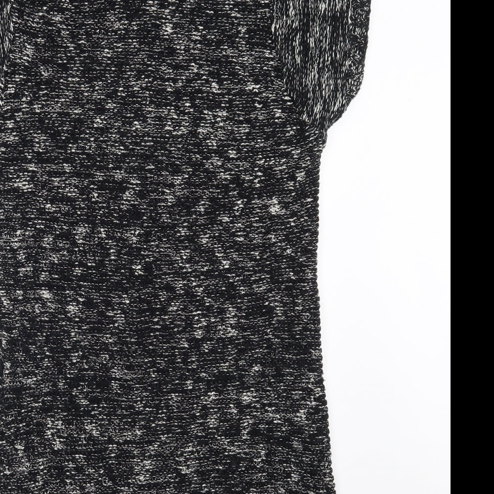 Papaya Womens Black Collared Cotton Pullover Jumper Size 10