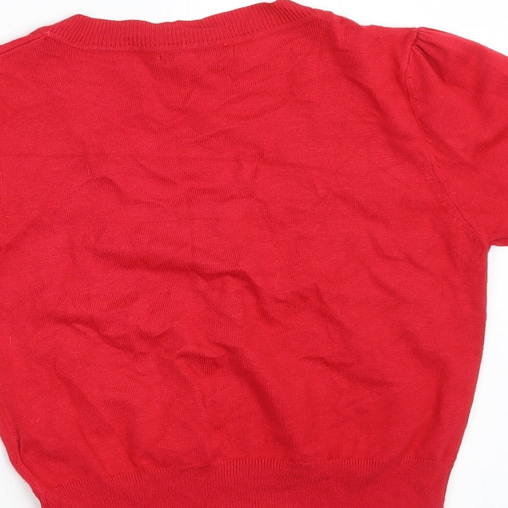 Atmosphere Womens Red Scoop Neck Viscose Cardigan Jumper Size 10