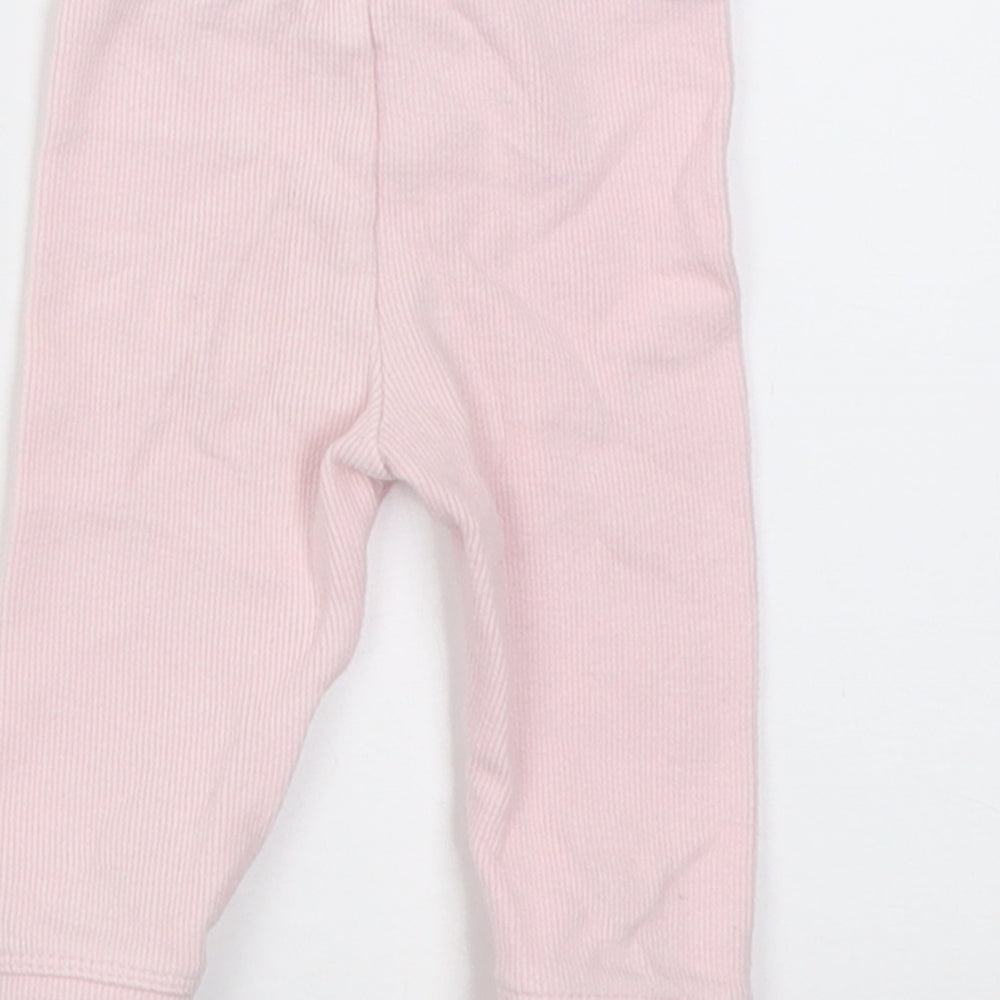 TU Girls Pink Cotton Capri Trousers Size 3-6 Months Pullover