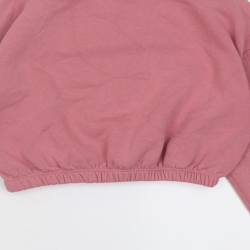 New Look Girls Pink Cotton Pullover Sweatshirt Size 10-11 Years Pullover - Bee yourself