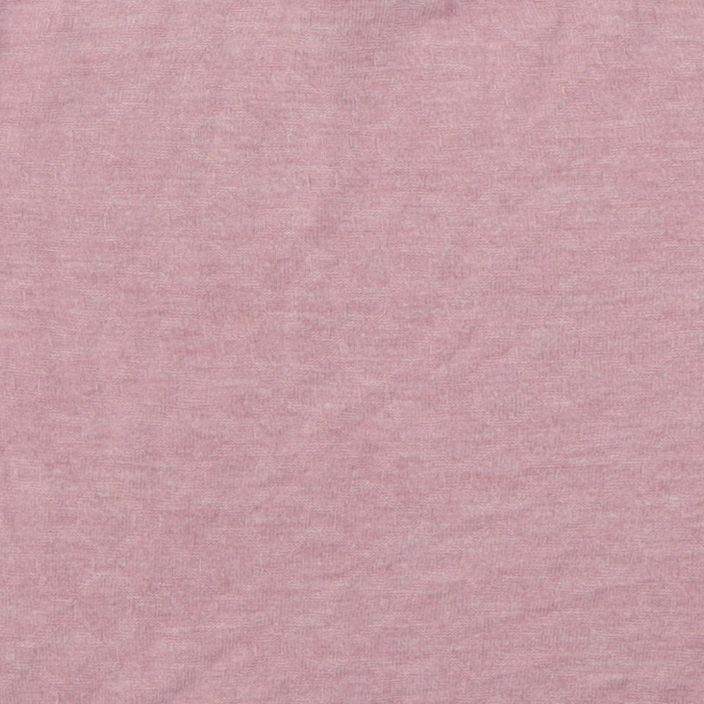 Maine Womens Pink High Neck Argyle/Diamond Acrylic Pullover Jumper Size 16