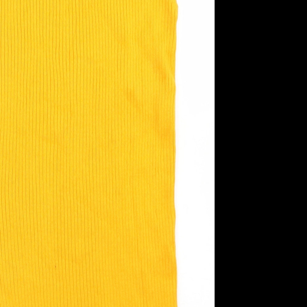 River Island Womens Yellow Acrylic Basic Tank Size 10 V-Neck