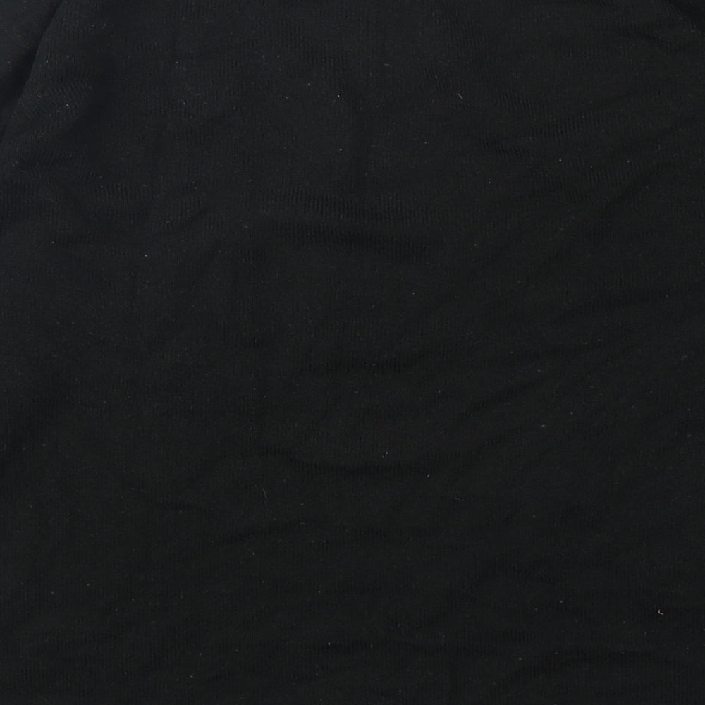 Cedarwood State Mens Black Round Neck Check Acrylic Pullover Jumper Size S