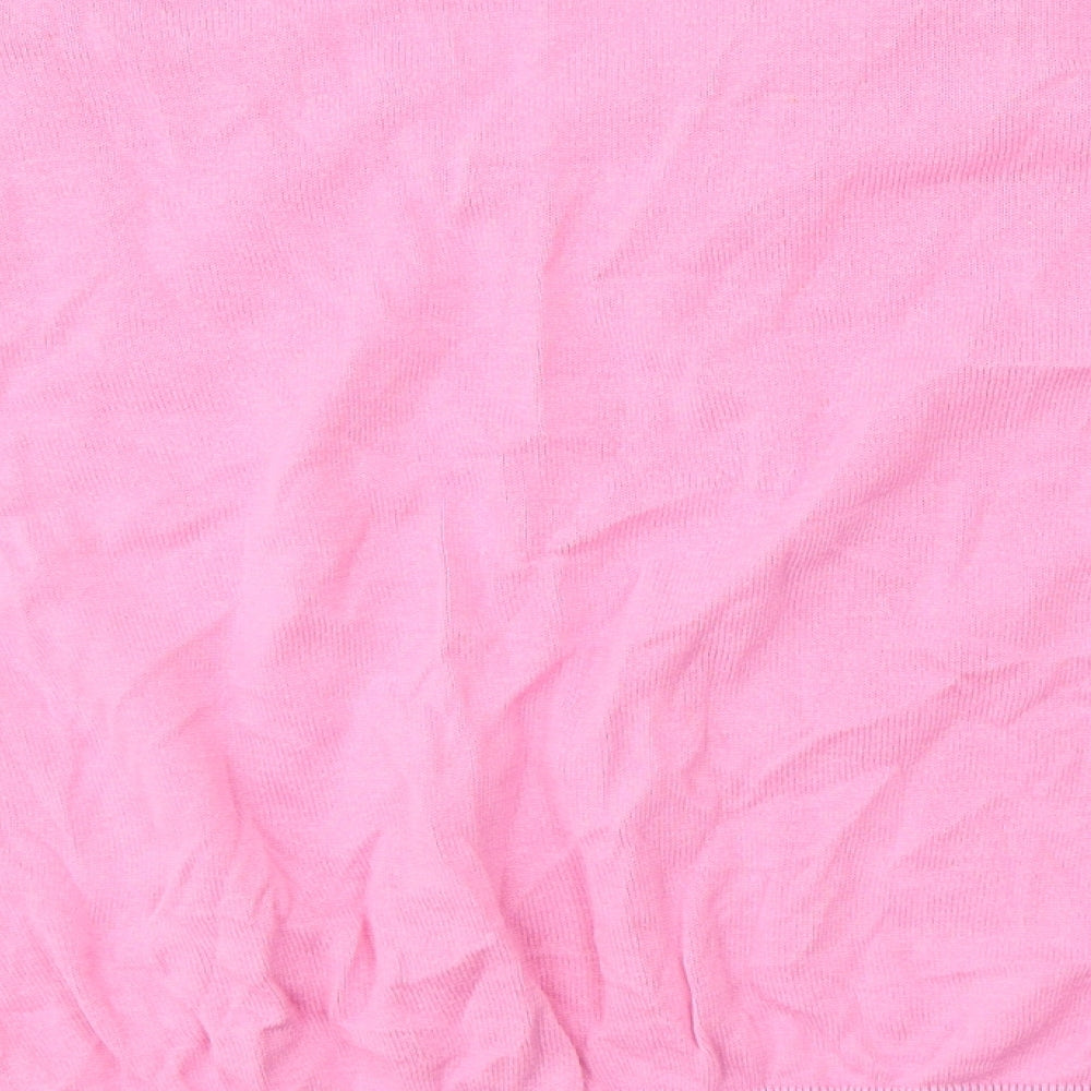 Dunnes Stores Womens Pink V-Neck Cotton Pullover Jumper Size L