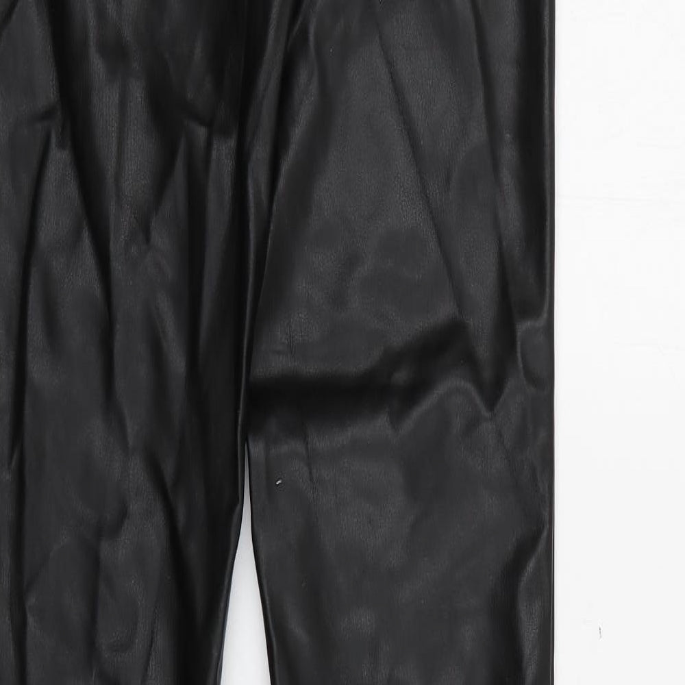 Zara Womens Black Acrylic Trousers Size 24 in Regular Zip
