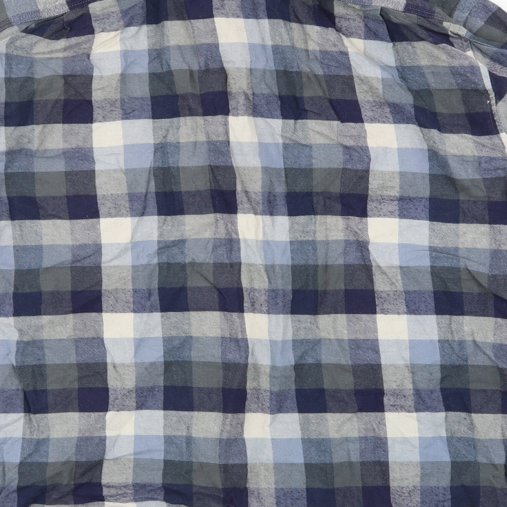 UrbanSpirit Mens Blue Plaid Cotton Button-Up Size M Collared Button