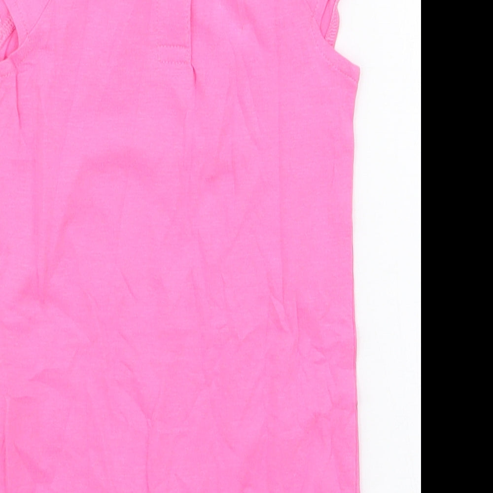 F&F Girls Pink 100% Cotton Romper One-Piece Size 3-6 Months Snap - new to the crew