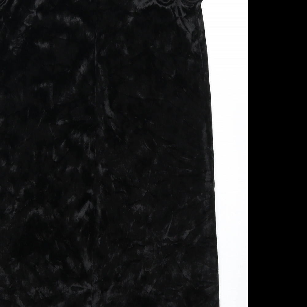 Topshop Womens Black Polyester Bodycon Size 8 Round Neck Pullover