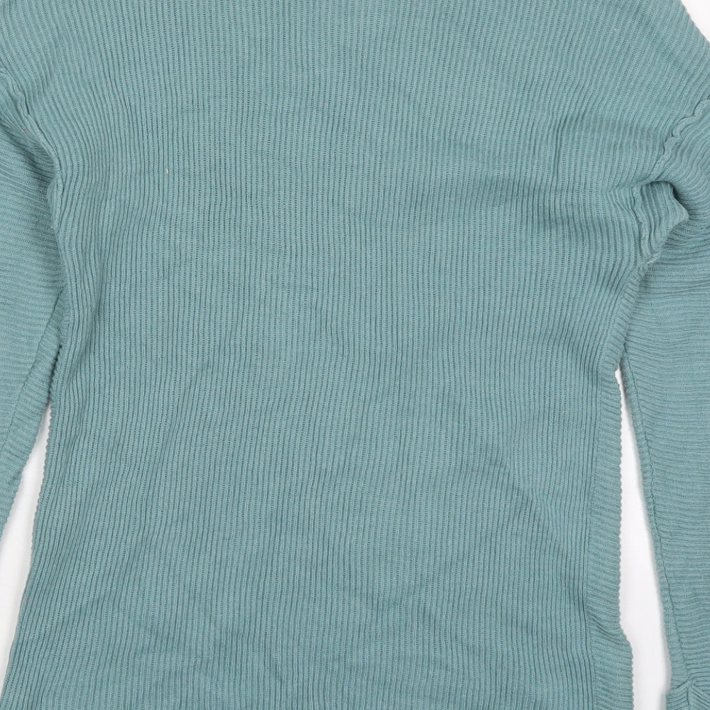 Primark Womens Blue Round Neck Cotton Pullover Jumper Size 10