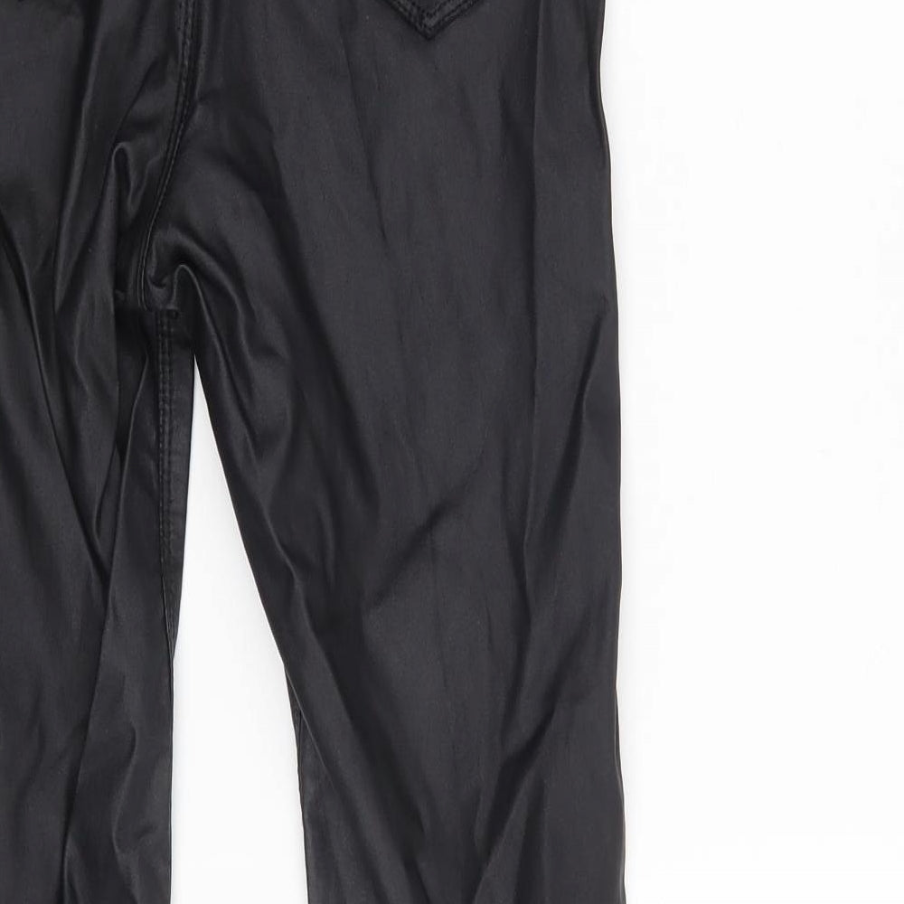 Denim Co. Womens Black Viscose Trousers Size 8 L27 in Slim Zip