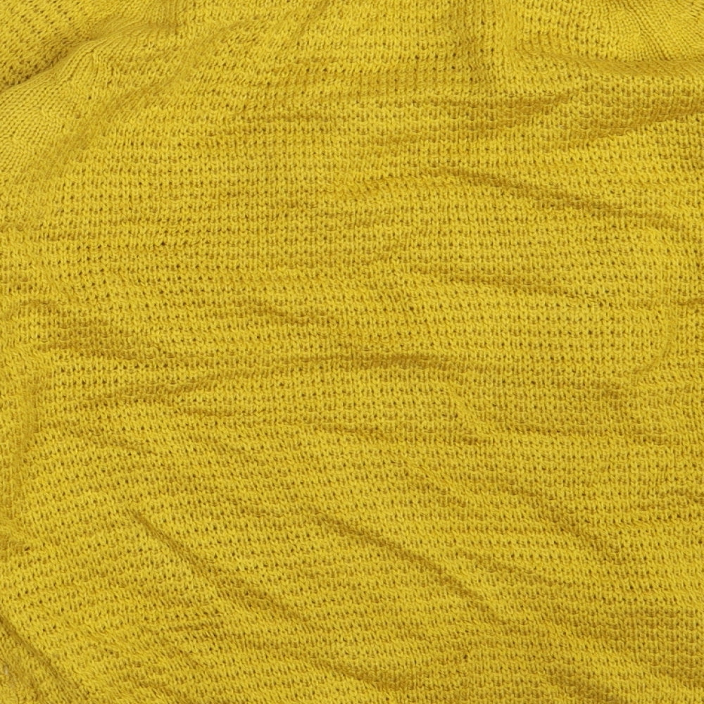 ether by MYNTRA Womens Yellow Round Neck Acrylic Pullover Jumper Size S
