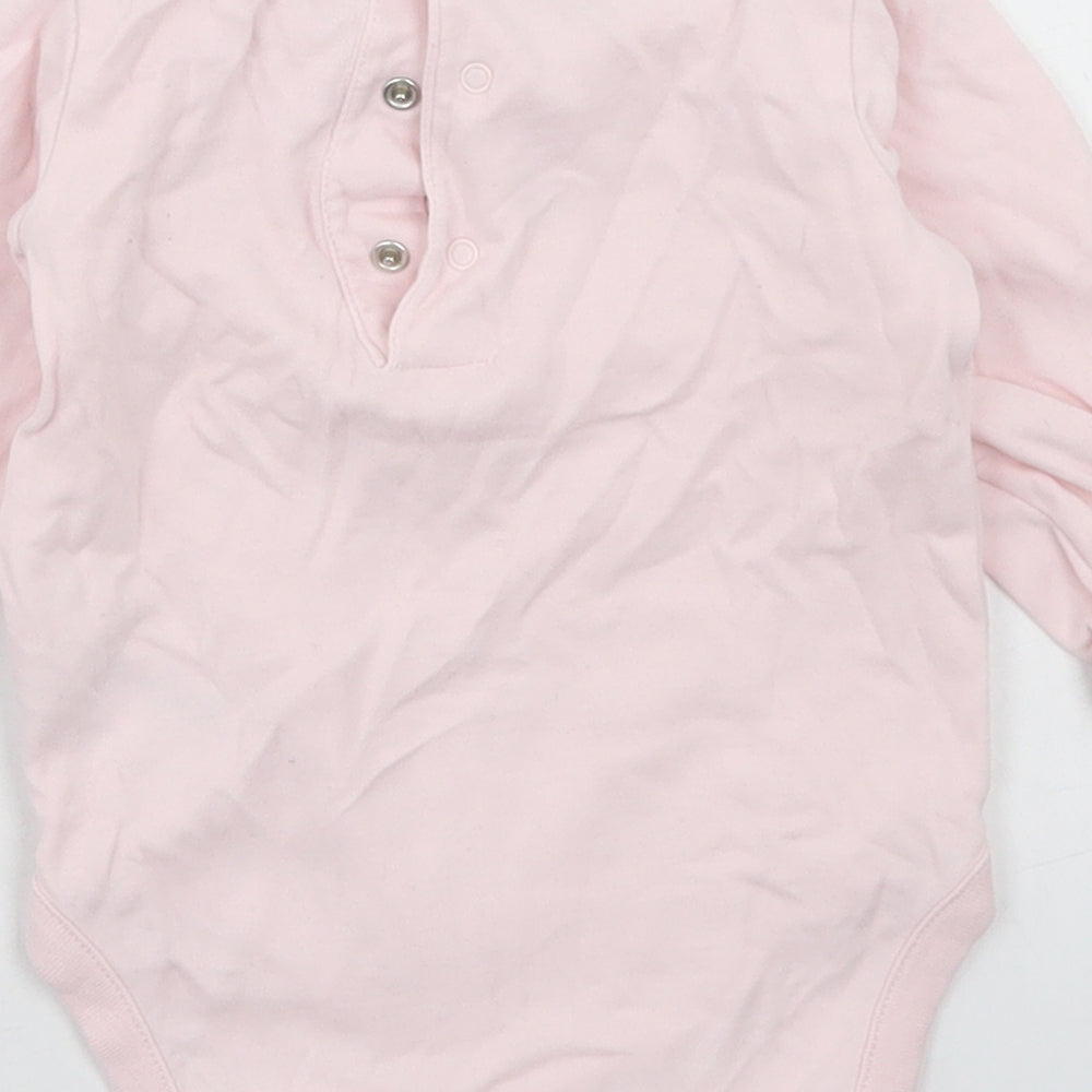 NEXT Girls Pink Cotton Romper One-Piece Size 6-9 Months Snap
