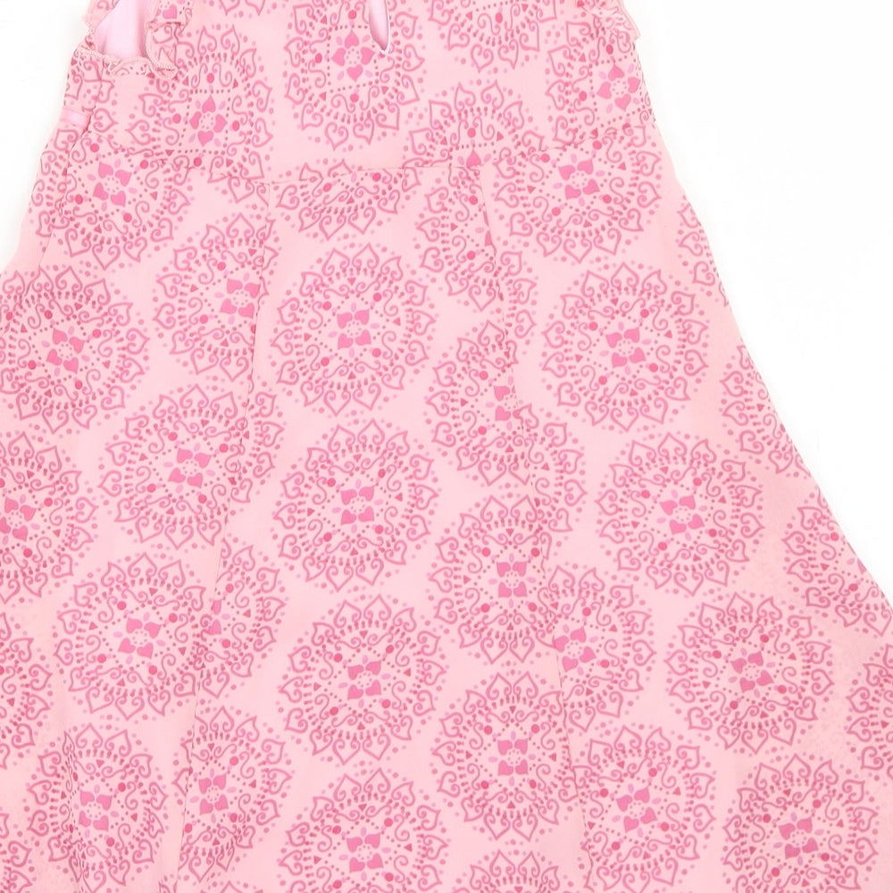 Mothercare Girls Pink Batik Polyester A-Line Size 12-18 Months V-Neck Button