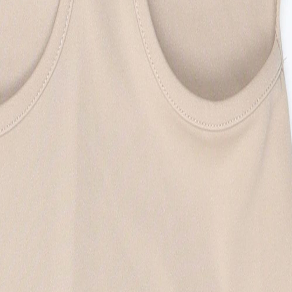 Chemistry Womens Beige Polyester A-Line Size 8 V-Neck