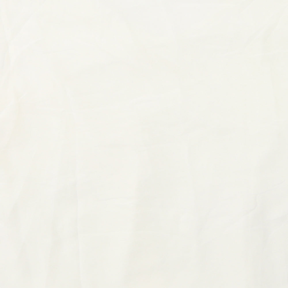 Preworn Womens White Polyester Camisole Blouse Size L Round Neck