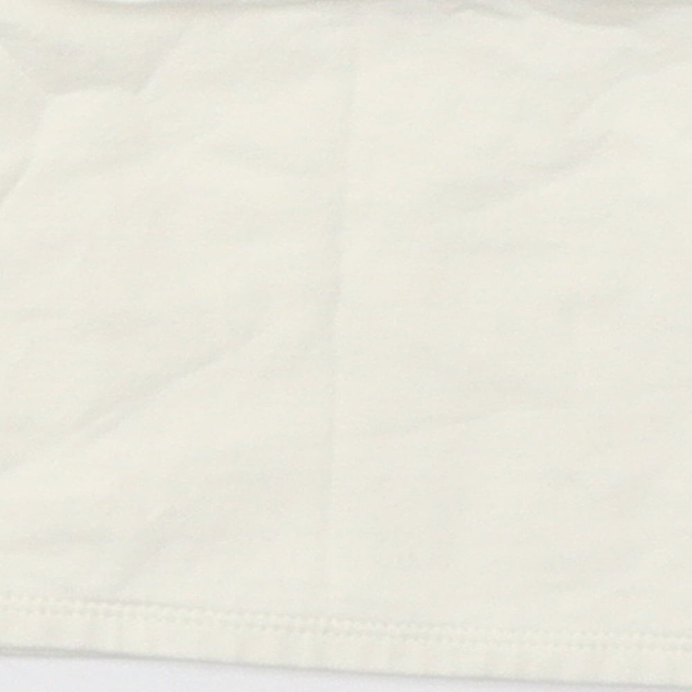Candy Girls White Cotton Cropped T-Shirt Size 9 Years Round Neck Pullover