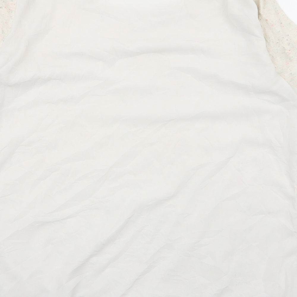 H&M Womens Ivory Polyester Jersey Blouse Size M Round Neck - chiffon back